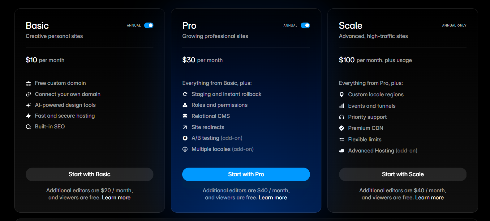 Framer pricing